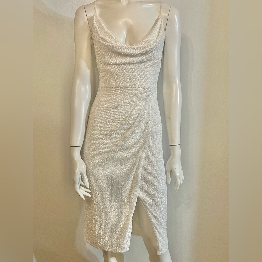 Aidan by Aidan Mattox Ivory Asymmetrical Dress